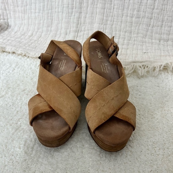 Suede Toms chunky sandals size 8 - Picture 1 of 8